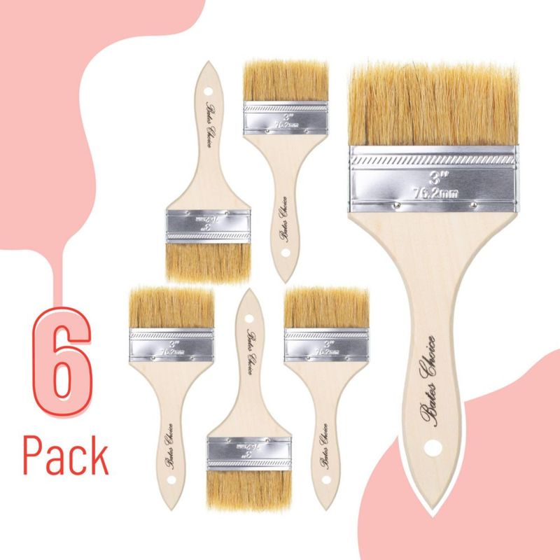 Pincel de pintura Bates Choice 76 cm juego de 6 cerdas naturales