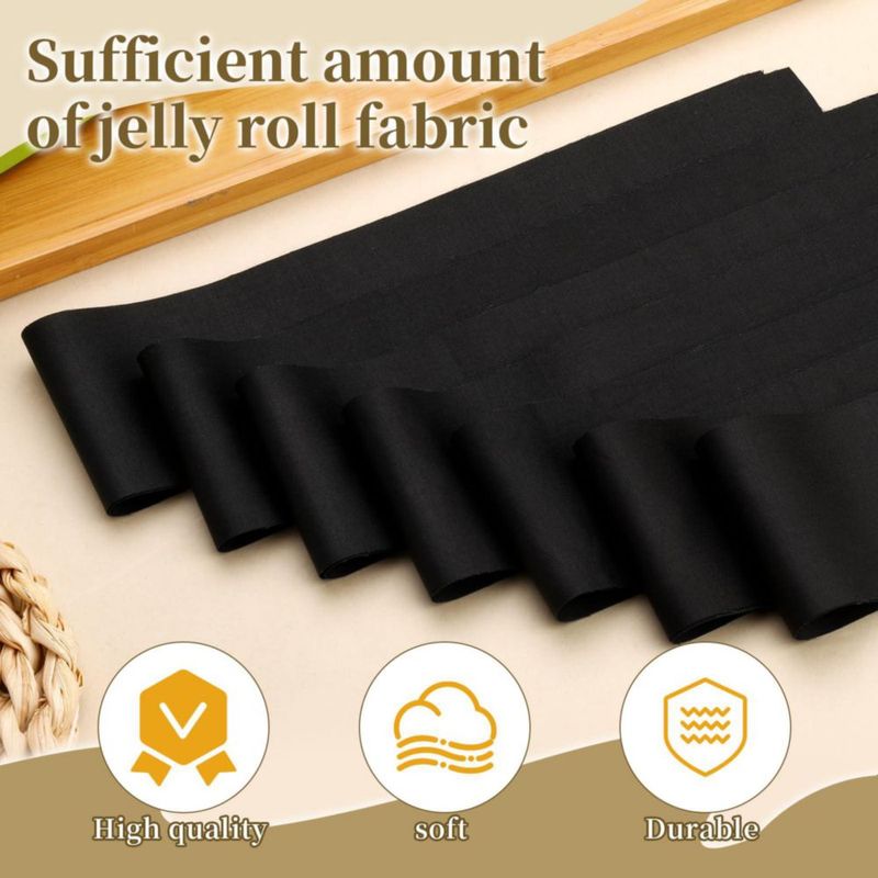 Tela ZMAAGG Jelly Roll 40 piezas negro para acolchado