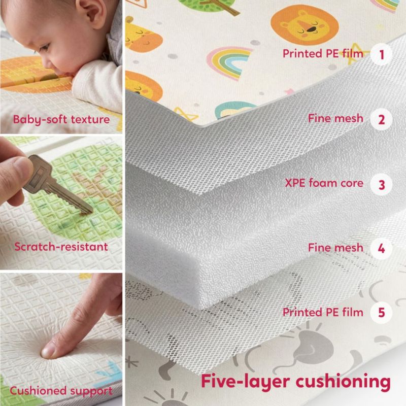 Alfombra de juego plegable SYNCFUN 198 cm x 130 cm de espuma XPE para bebé