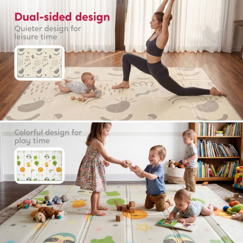 Alfombra de juego plegable SYNCFUN 198 cm x 130 cm de espuma XPE para bebé