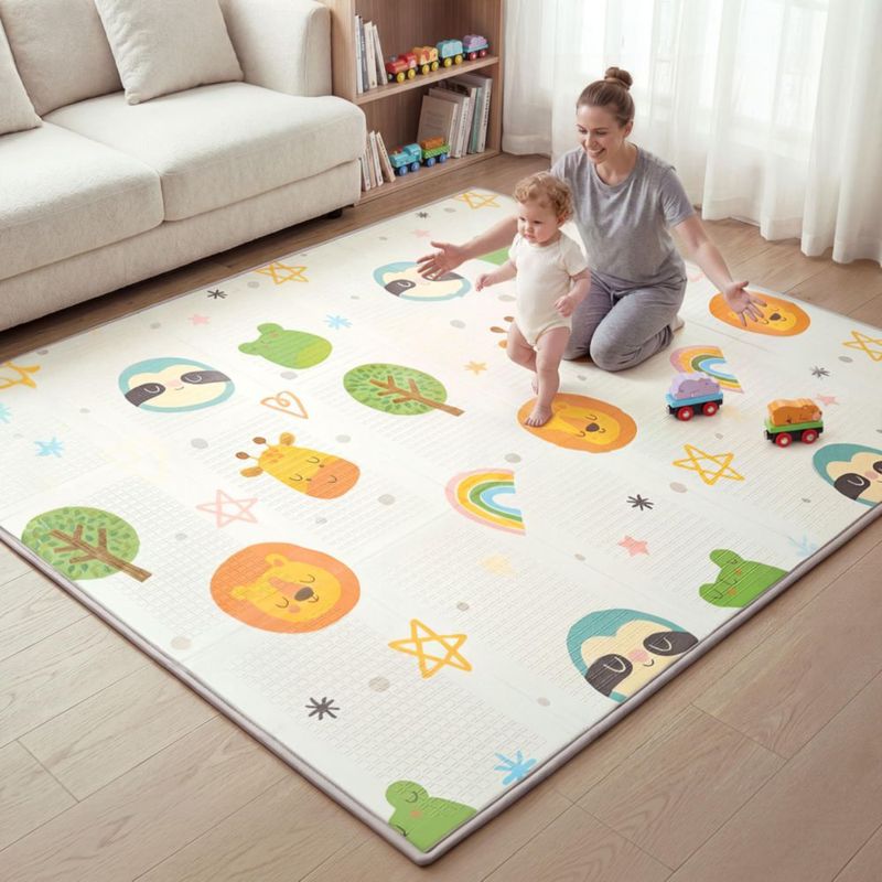 Alfombra de juego plegable SYNCFUN 198 cm x 130 cm de espuma XPE para bebé