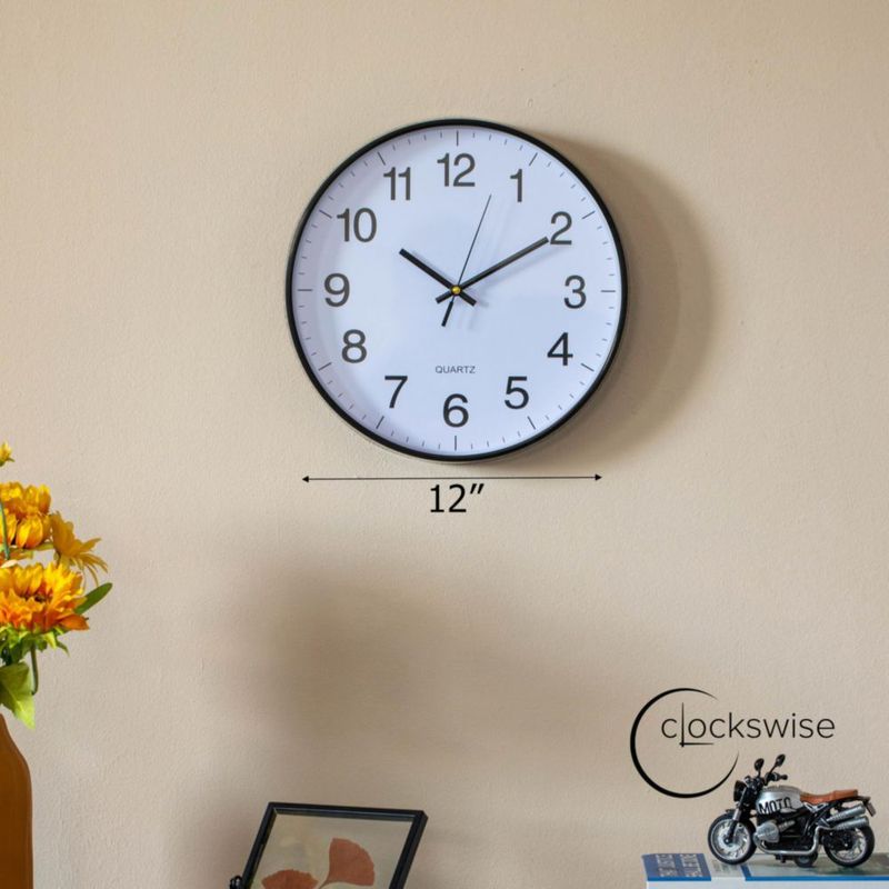 Reloj de pared Clockswise 30 cm Analógico Silencioso Negro
