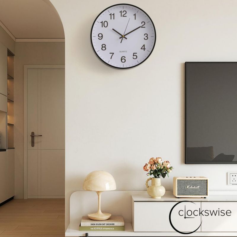 Reloj de pared Clockswise 30 cm Analógico Silencioso Negro