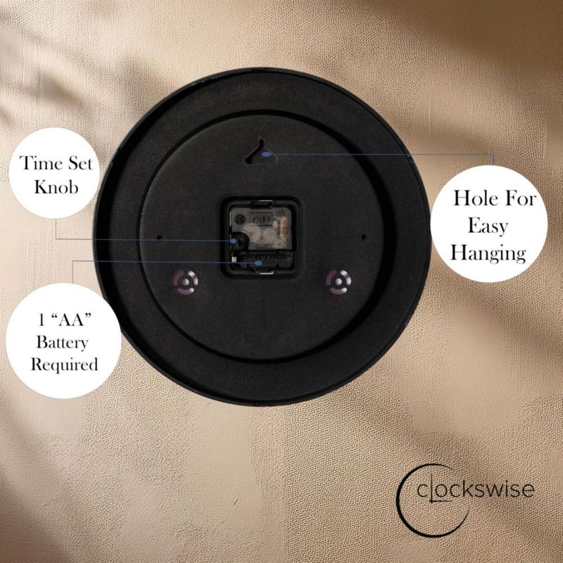 Reloj de pared Clockswise 30 cm Analógico Silencioso Negro