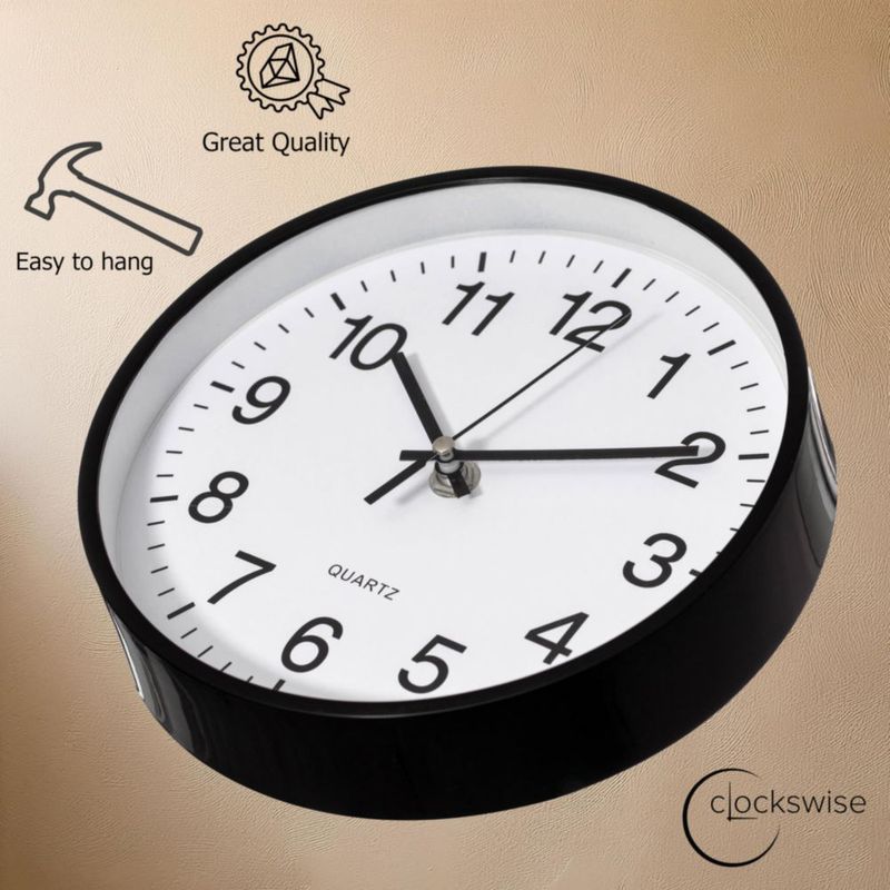 Reloj de pared Clockswise 30 cm Analógico Silencioso Negro