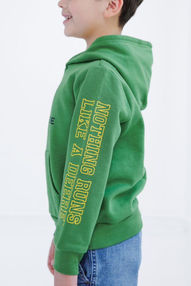Sudadera John Deere talla 5 verde Kelly de forro polar