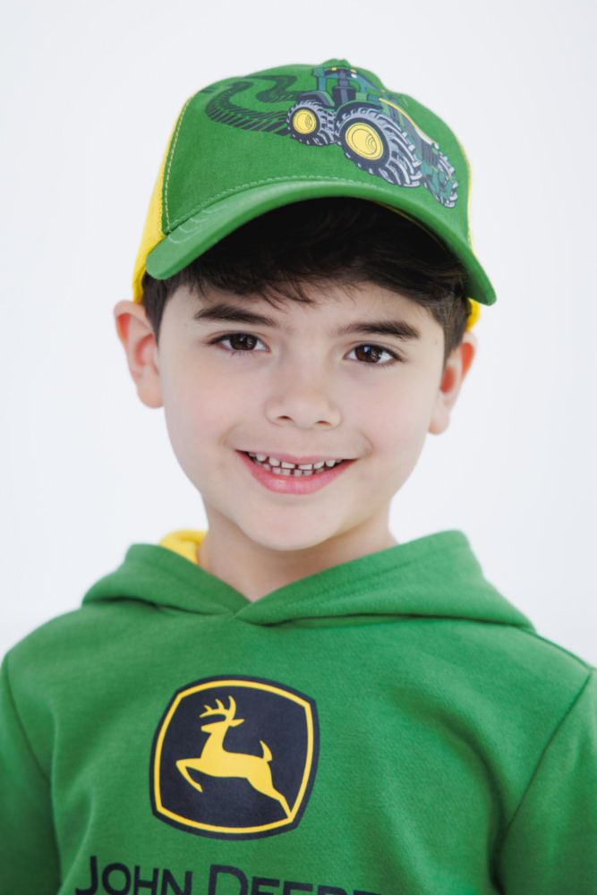 Sudadera John Deere talla 5 verde Kelly de forro polar