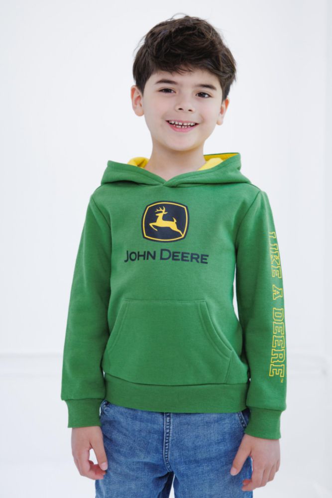 Sudadera John Deere talla 5 verde Kelly de forro polar