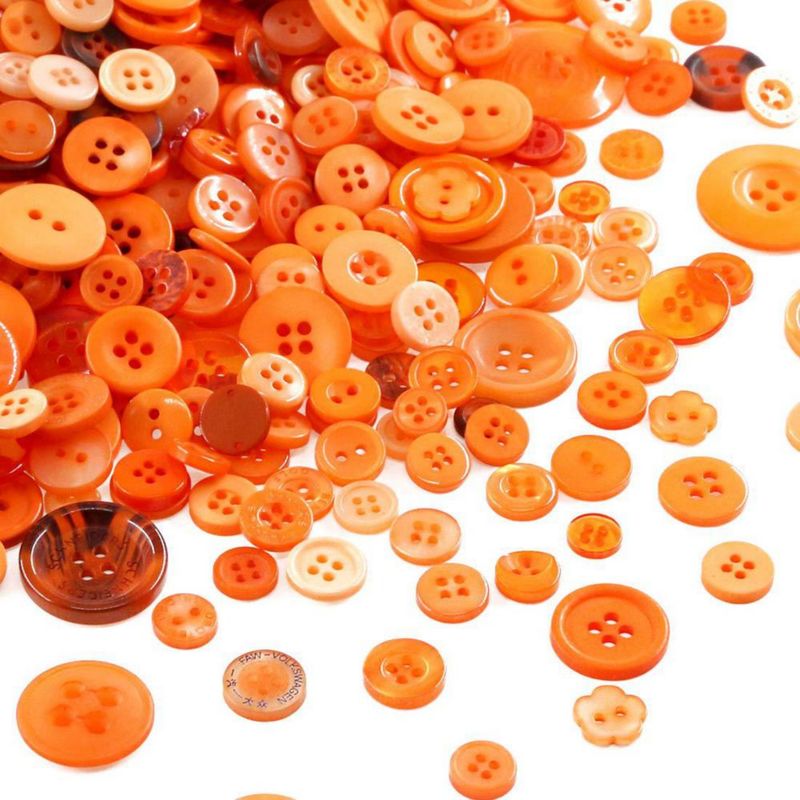 Botones de costura Swpeet 1000 uds Resina naranja 07‑3 cm