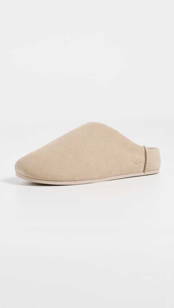 Pantufla UGG Elea Sand 9 gamuza impermeable color arena