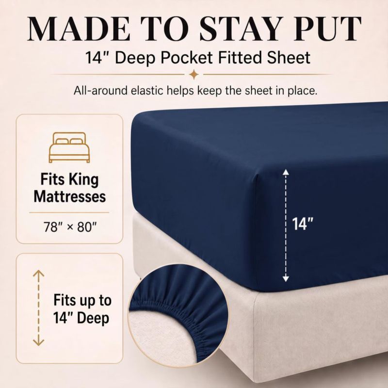 Juego de Edredón CozyLux King 7 Piezas Azul Marino 240 gsm