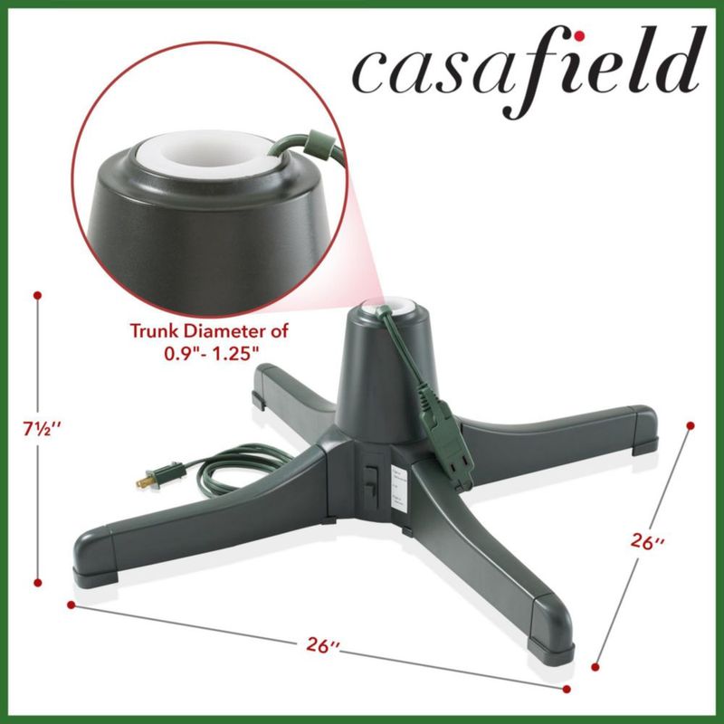 Soporte giratorio para árbol de Navidad Casafield 91 cm 3 tomas verde