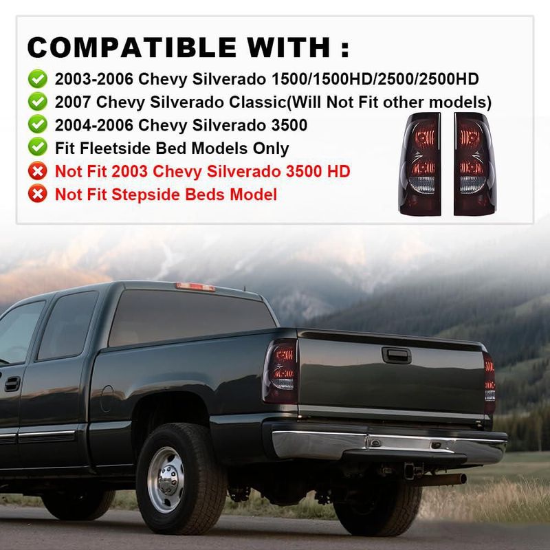 Luces Traseras PIT66 para Chevy Silverado 2003‑2006 (Smoke)