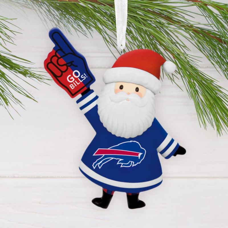 Adorno navideño Hallmark Buffalo Bills con Papá Noel 9 × 9 × 4 cm