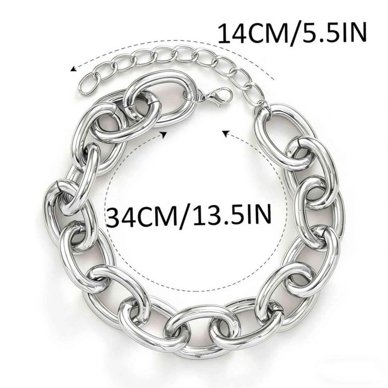 Collar gargantilla CLOACE de 33 cm en plata con eslabones cubanos 42 g