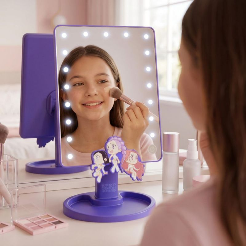 Espejo de Maquillaje Get Trend KPop Demon Hunters con Luz LED