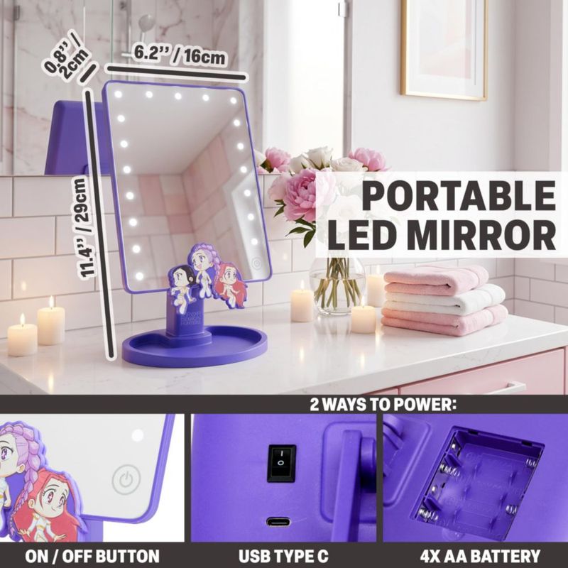 Espejo de Maquillaje Get Trend KPop Demon Hunters con Luz LED