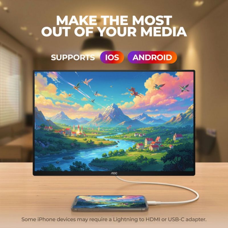 Monitor AOC de 16" OLED WUXGA USB‑C Mini HDMI 16T40D