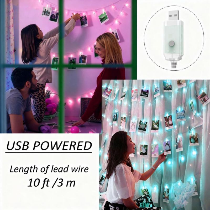 Guirnalda LED Solhice 12 m RGB 80 LED USB con control remoto