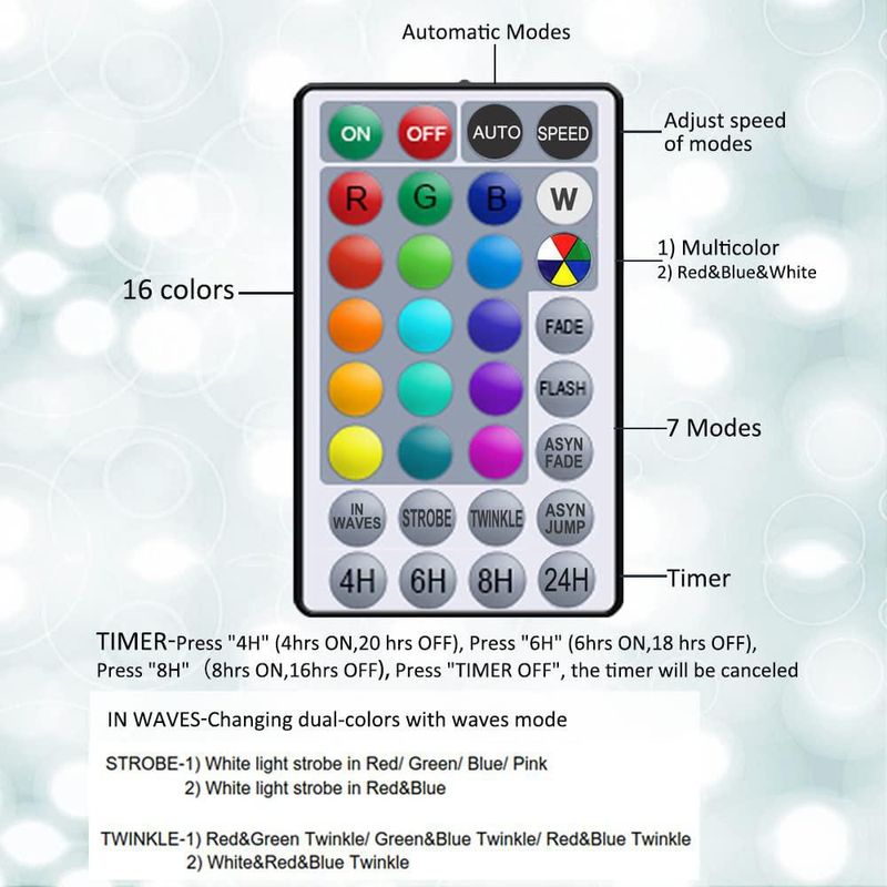 Guirnalda LED Solhice 12 m RGB 80 LED USB con control remoto