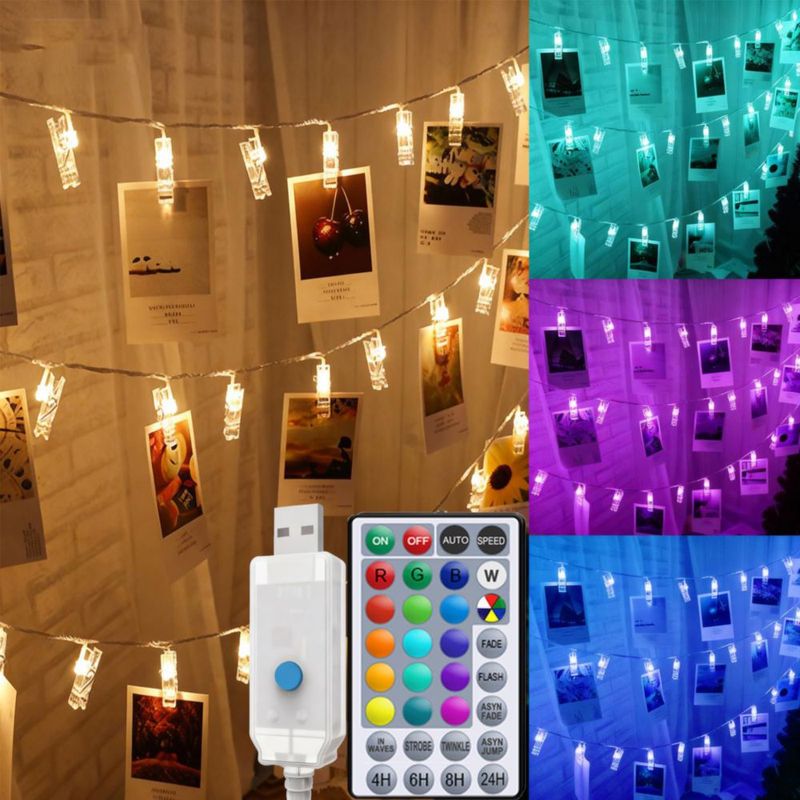 Guirnalda LED Solhice 12 m RGB 80 LED USB con control remoto