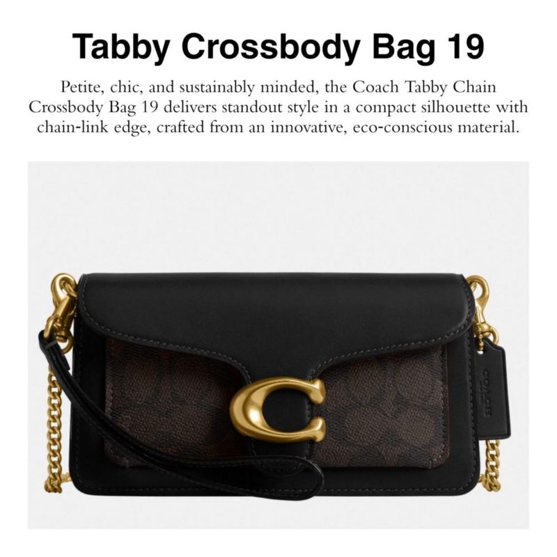 Bolso bandolera Coach Tabby Chain 19 (19 cm × 11 cm × 4 cm)
