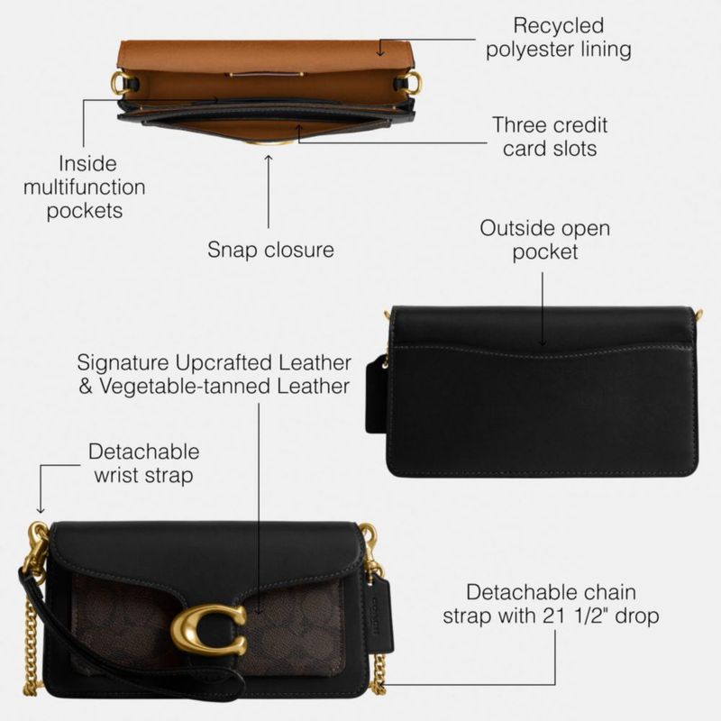 Bolso bandolera Coach Tabby Chain 19 (19 cm × 11 cm × 4 cm)
