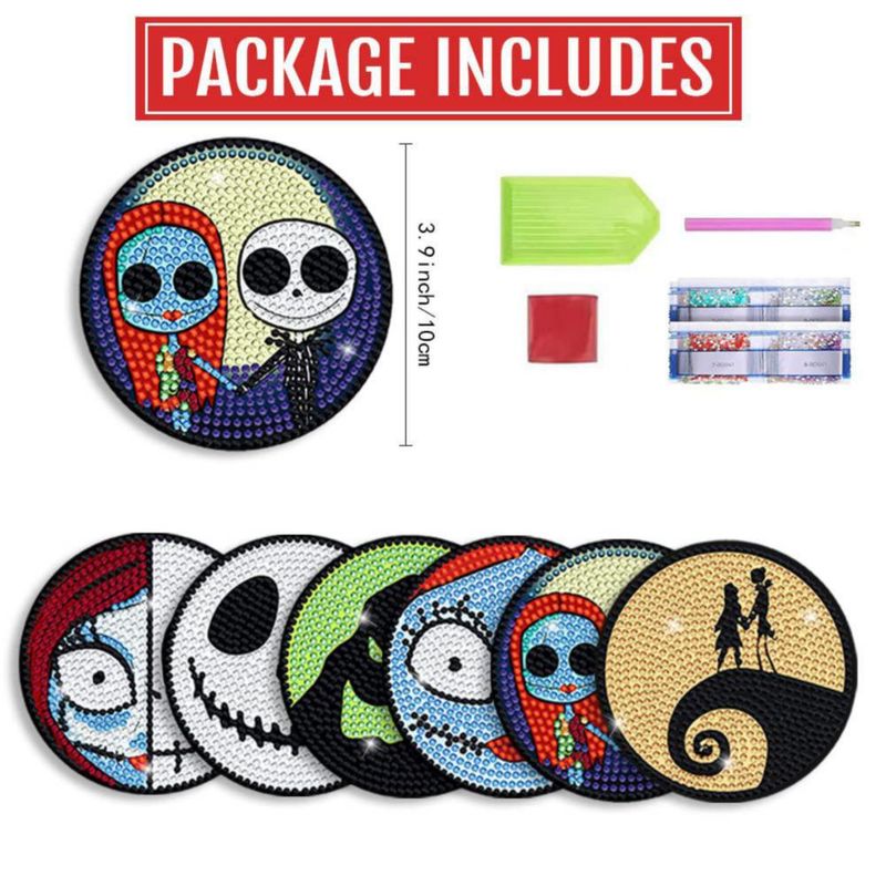 Posavasos de Pintura de Diamantes Weadatty – Set de 6 unidades de 10 cm (Kit DIY)