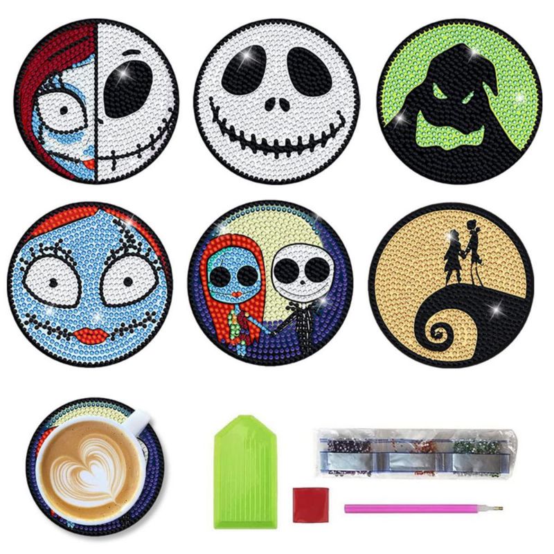 Posavasos de Pintura de Diamantes Weadatty – Set de 6 unidades de 10 cm (Kit DIY)