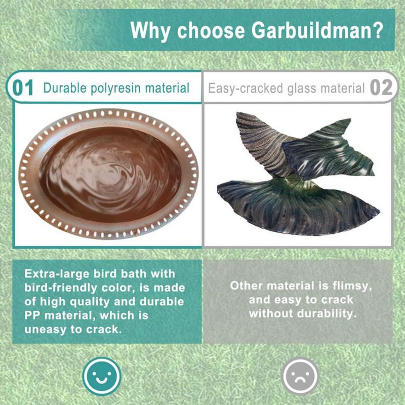 Bebedero para aves Garbuildman XL independiente color chocolate 71 cm