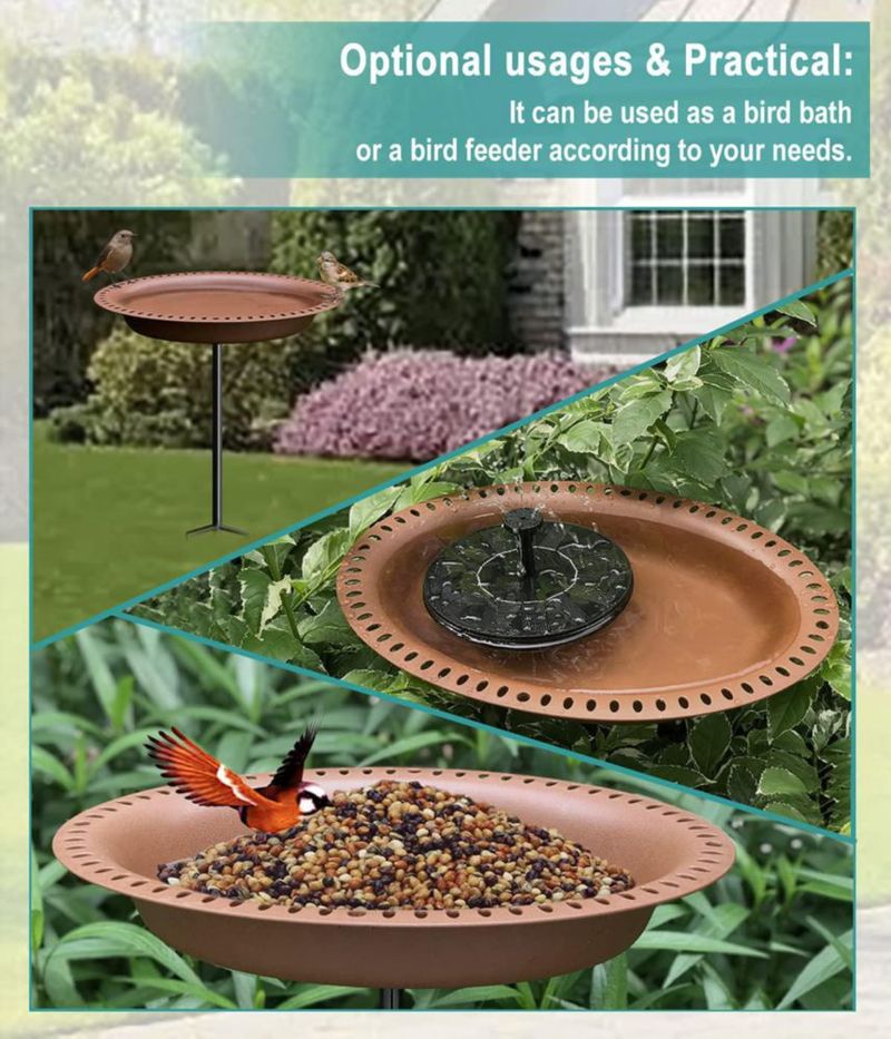 Bebedero para aves Garbuildman XL independiente color chocolate 71 cm