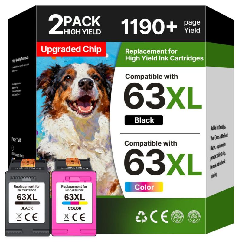Cartuchos de tinta Acaves HP 63XL combo negro/color