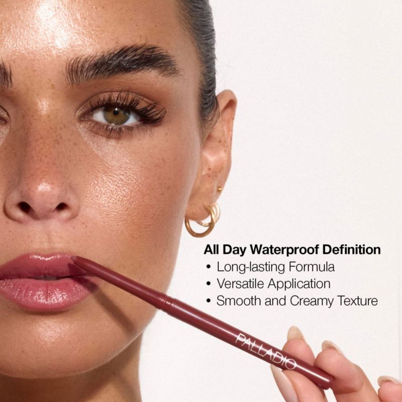 Lápiz delineador de labios Palladio Retráctil Impermeable Baya Negra