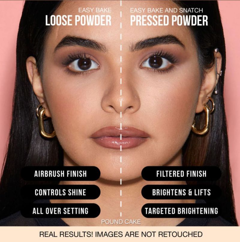Polvo compacto Huda Easy Bake Snatch "Poundcake" sin talco