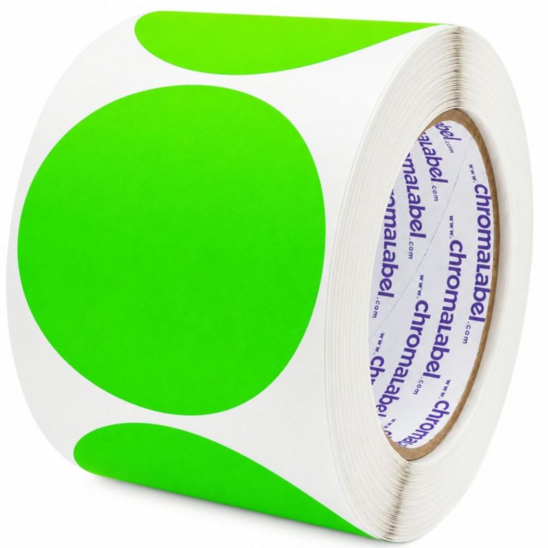 Etiquetas de puntos ChromaLabel 76 cm verde fluorescente 500/rollo