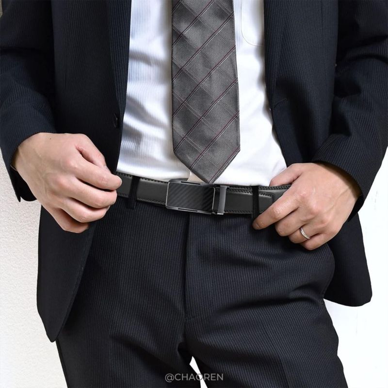 Cinturón de cuero ajustable con trinquete CHAOREN – Pack de 2