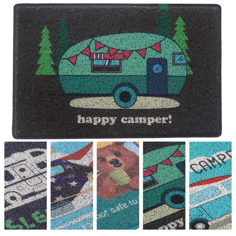 FELPUDO Aucuda Happy Camper 61 cm x 40 cm Gris