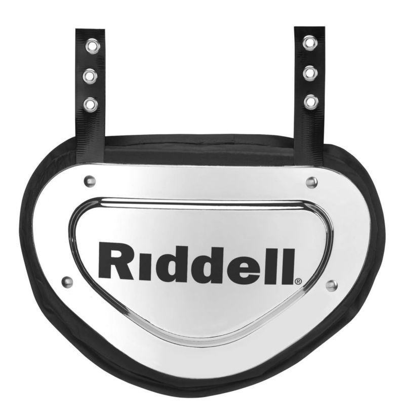 Placa Protectora Trasera Riddell Mediana con Acabado Cromado e Herrajes Incluidos