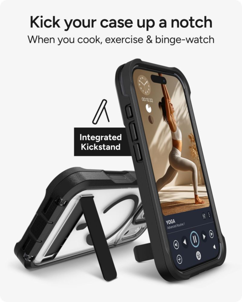 Funda ZAGG para iPhone 18/17 Pro negra con soporte