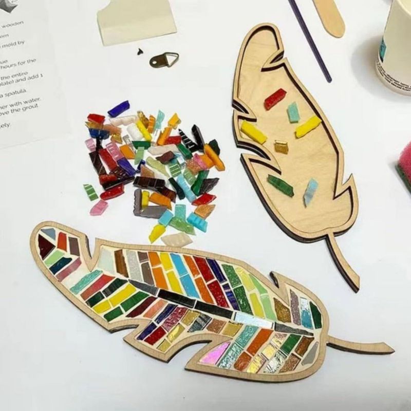 Kit de Mosaico Smowfes DIY Baldosas de Vidrio de Colores Mixtos