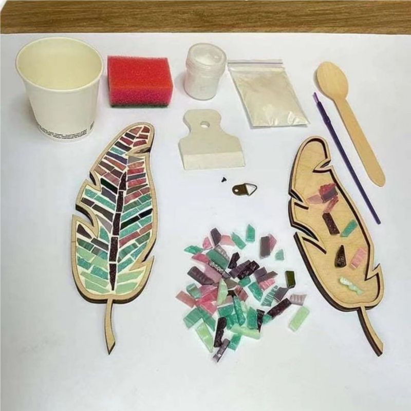 Kit de Mosaico Smowfes DIY Baldosas de Vidrio de Colores Mixtos