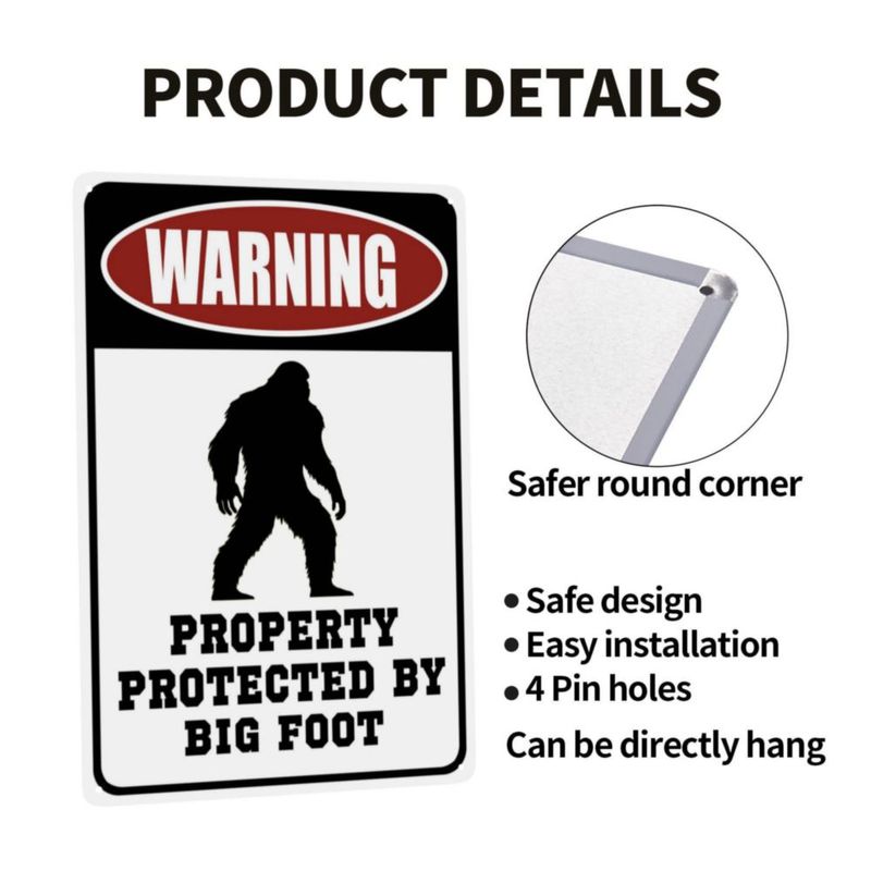 Letrero decorativo SFMY 30x20 cm Bigfoot para exteriores