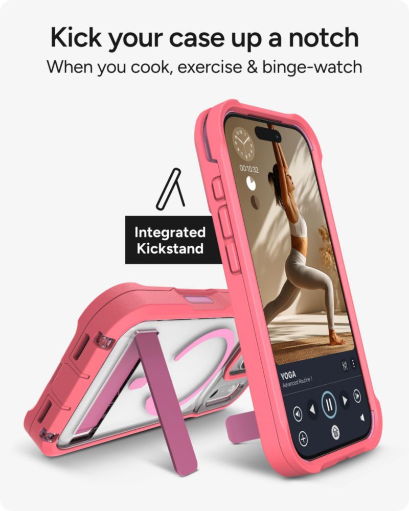 Funda ZAGG Rainier para iPhone 18/17 Pro Rosa con Soporte