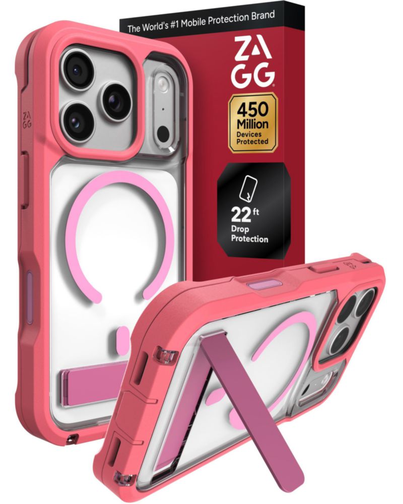 Funda ZAGG Rainier para iPhone 18/17 Pro Rosa con Soporte