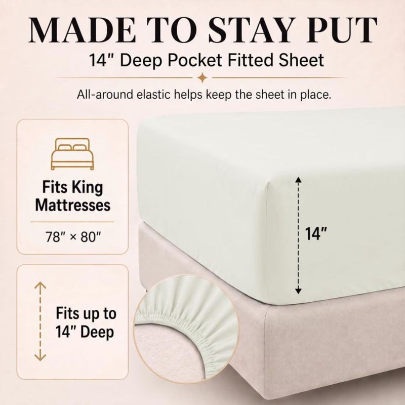 Juego de ropa de cama CozyLux King 7 piezas en color marfil microfibra