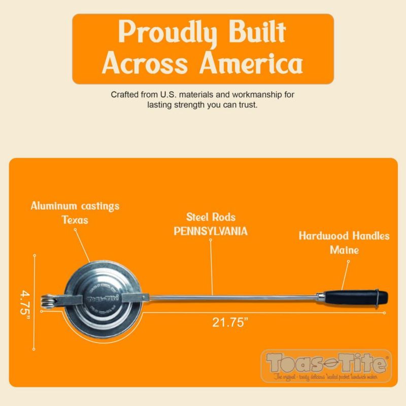Plancha portátil Toas‑Tite XL de aluminio fundido para sándwiches