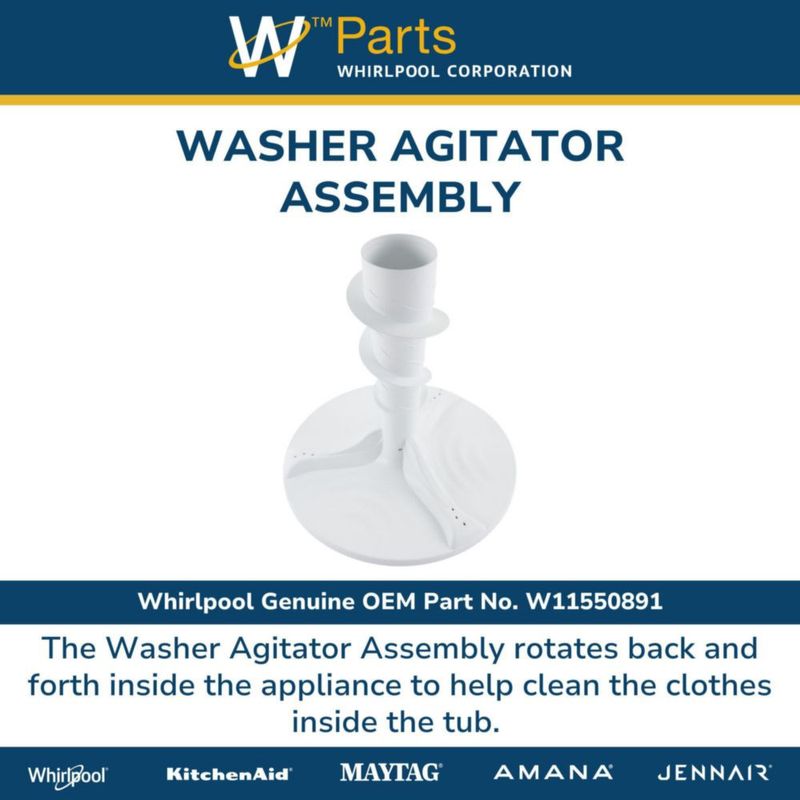 Agitador de Lavadora Whirlpool W11550891 Reemplazable (OEM)