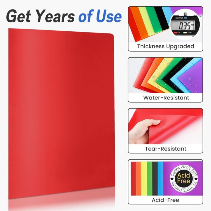 Carpeta de archivo Sooez paquete de 7 2 bolsillos con etiquetas