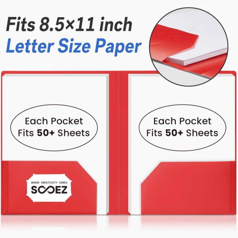 Carpeta de archivo Sooez paquete de 7 2 bolsillos con etiquetas