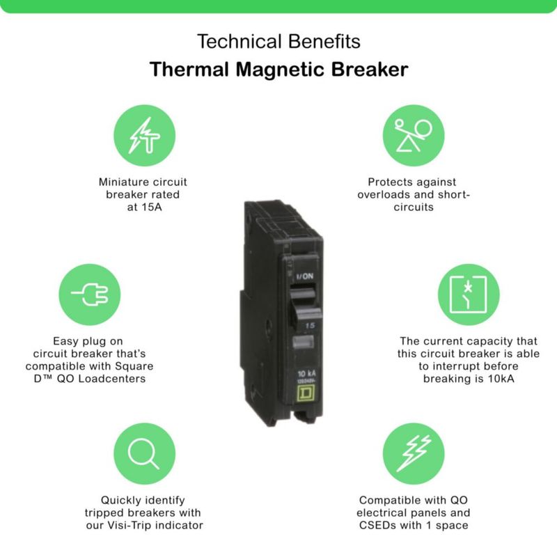 Disyuntor Schneider Electric QO115CP 15A 120/240V 10kA
